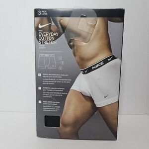 Nike Everyday Cotton Stretch Trunks XL 3-Pack Dri-Fit‎ Underwear Black White NWT